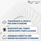 Coprimaterasso Impermeabile in Spugna con Bordi in Fibra Estendibile per Adattarsi al Materasso, Per Materassi Alti fino a 30 cm, Certificato OEKO-TEX STANDARD 100 - DISPONIBILE IN TUTTE LE TAGLIE