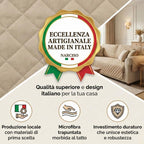 Copridivano con Braccioli Made in Italy, Copri Divano Reversibile Realizzato in Microfibra Lavabile Nota per la Resistenza all'Usura Quotidiana, Fissaggio con Laccetti