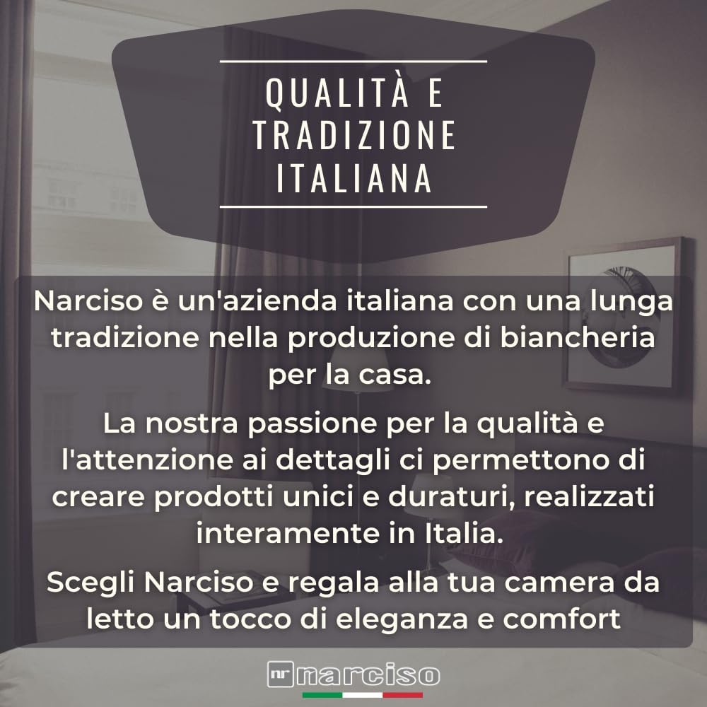 NARCISO Lenzuola di Flanella Made in Italy, Completo Lenzuola di Flanella in Cotone