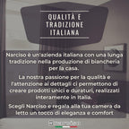 NARCISO Lenzuola di Flanella Made in Italy, Completo Lenzuola di Flanella in Cotone