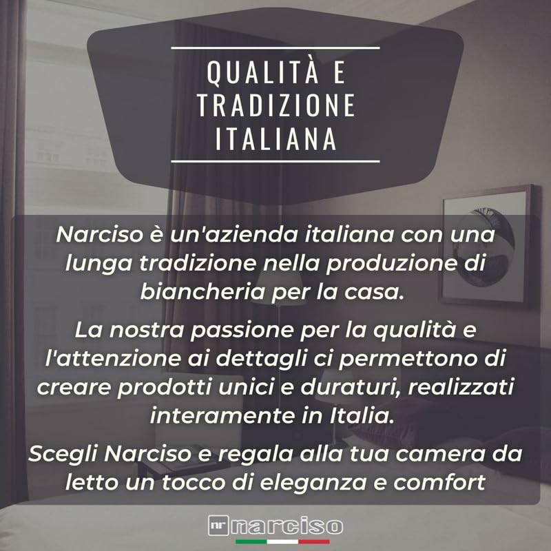 NARCISO Coppia Federe Cuscino Letto 50x80 in Microfibra Embossed