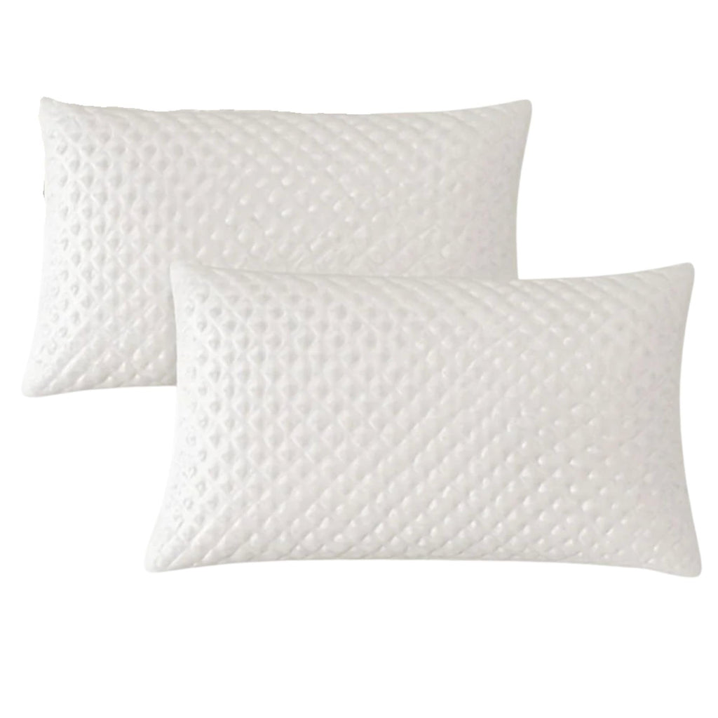 Set Copricuscini Letto con Zip, Copricuscino 50x80 Massaggiante 4 Stagioni, Tessuto Anallergico, Antiacaro, Igienico, Traspirante e Perfetto per Tutte Le Stagioni, Copri Cuscini