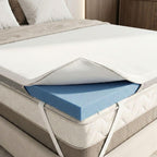 Topper per Materasso Memory Foam, Made in Italy, Lastra di Supporto Alta 5 cm, Dotato di Forti Elastici agli Angoli per Fissaggio Anti-Spostamento, Rivestimento Massaggiante