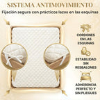 Coprirete Copri Rete Letto Trapuntato, Salvamaterasso Imbottito Anti-Usura Antiacaro e Anallergico, Copri Doghe con Fissaggio agli Angoli Anti-Spostamento - 3 TAGLIE
