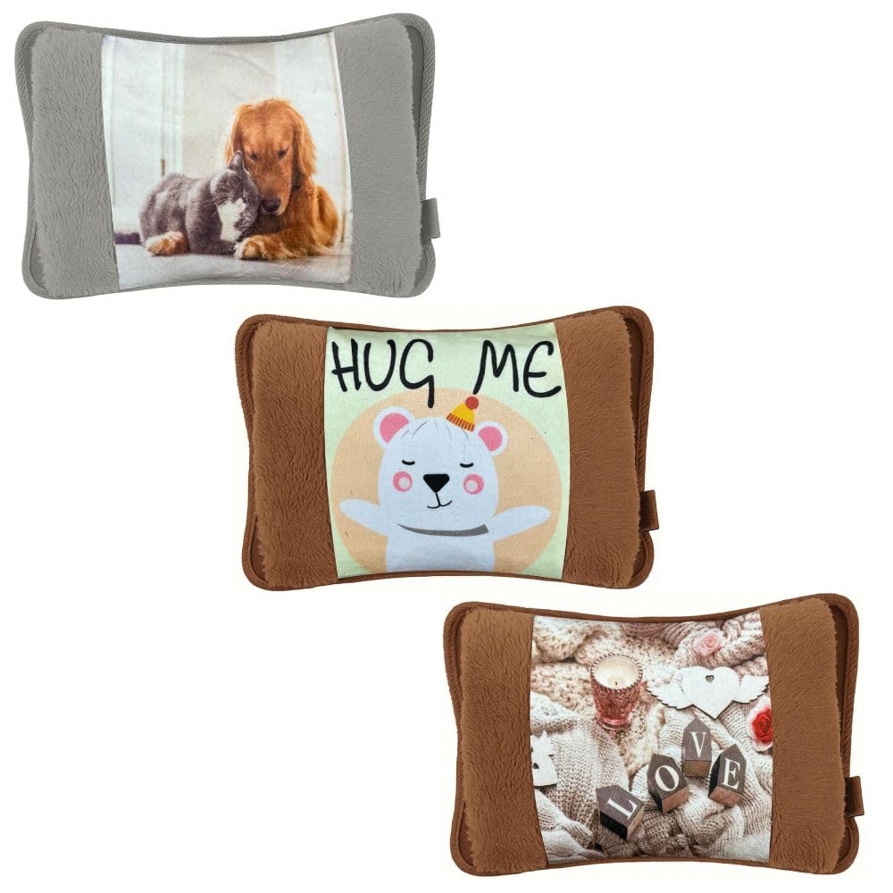 3 Borsa Acqua Calda Elettrica (Disegni Scelti tra le Rimanenze del Magazzino) Scaldino Elettrico da Letto Scaldaletto Portatile, Boule Acqua Calda Elettrica, Sicura (3Pz Disegni Casuali)