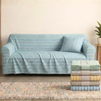 Gran Foulard per Divano & Letto con Motivo a Righe in Cotone Kerala