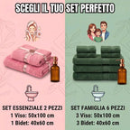 Set Asciugamani Bagno 2 Pezzi: Viso (50x100 cm) & Bidet (40x60 cm)