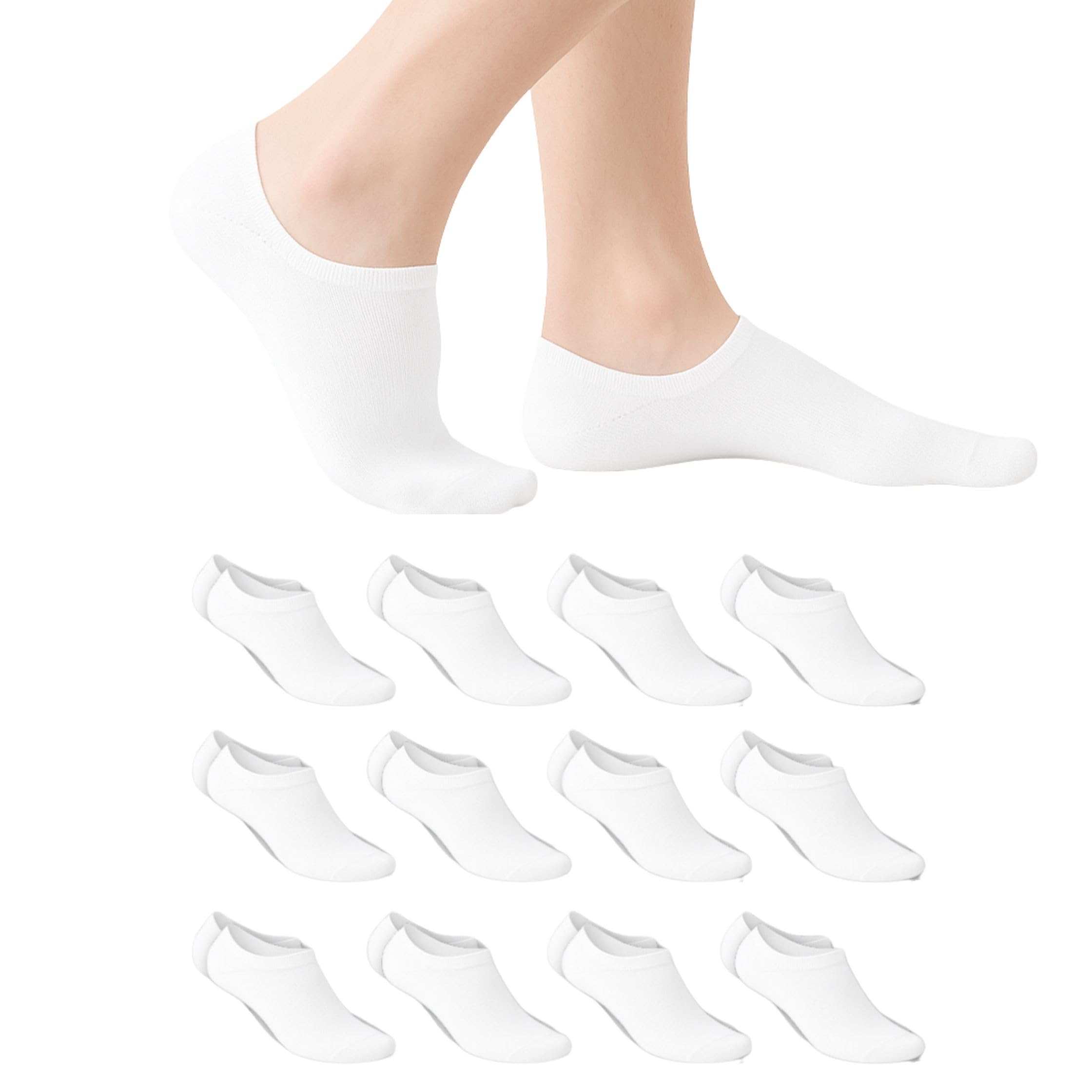 12 Paia Calzini UNISEX Corti in Cotone,  Taglie da 35 a 46, Traspiranti e Resistenti, Si Adattano Perfettamente Grazie alla Presenza di Elastane