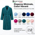 Accappatoio UNISEX con Cappuccio in Spugna Morbida di Cotone, Alto Potere Asciugante