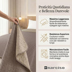 Trapunta Primaverile con Trama Lavorata dal Design Classico, Trapuntino Ideale per la Mezza Stagione, Copriletto Leggero