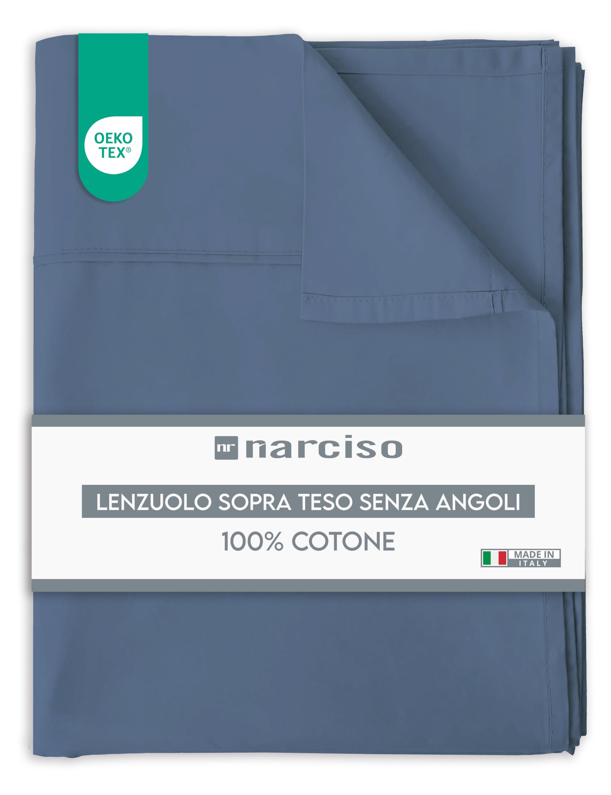 Lenzuolo Sopra 100% Cotone, Anallergico e Traspirante Abbinabile alle Nostre Federe e Lenzuolo con Angoli in Cotone, Made in Italy