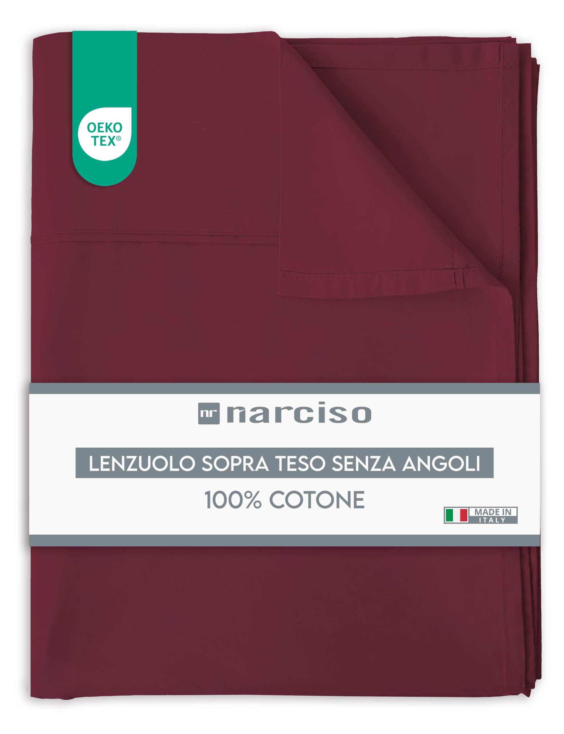 Lenzuolo Sopra 100% Cotone, Anallergico e Traspirante Abbinabile alle Nostre Federe e Lenzuolo con Angoli in Cotone, Made in Italy