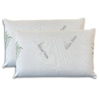 Set Copricuscini Letto con Zip, Copricuscino 50x80 in Aloe 4 Stagioni, Tessuto Anallergico, Antiacaro, Igienico, Traspirante e Perfetto per Tutte Le Stagioni