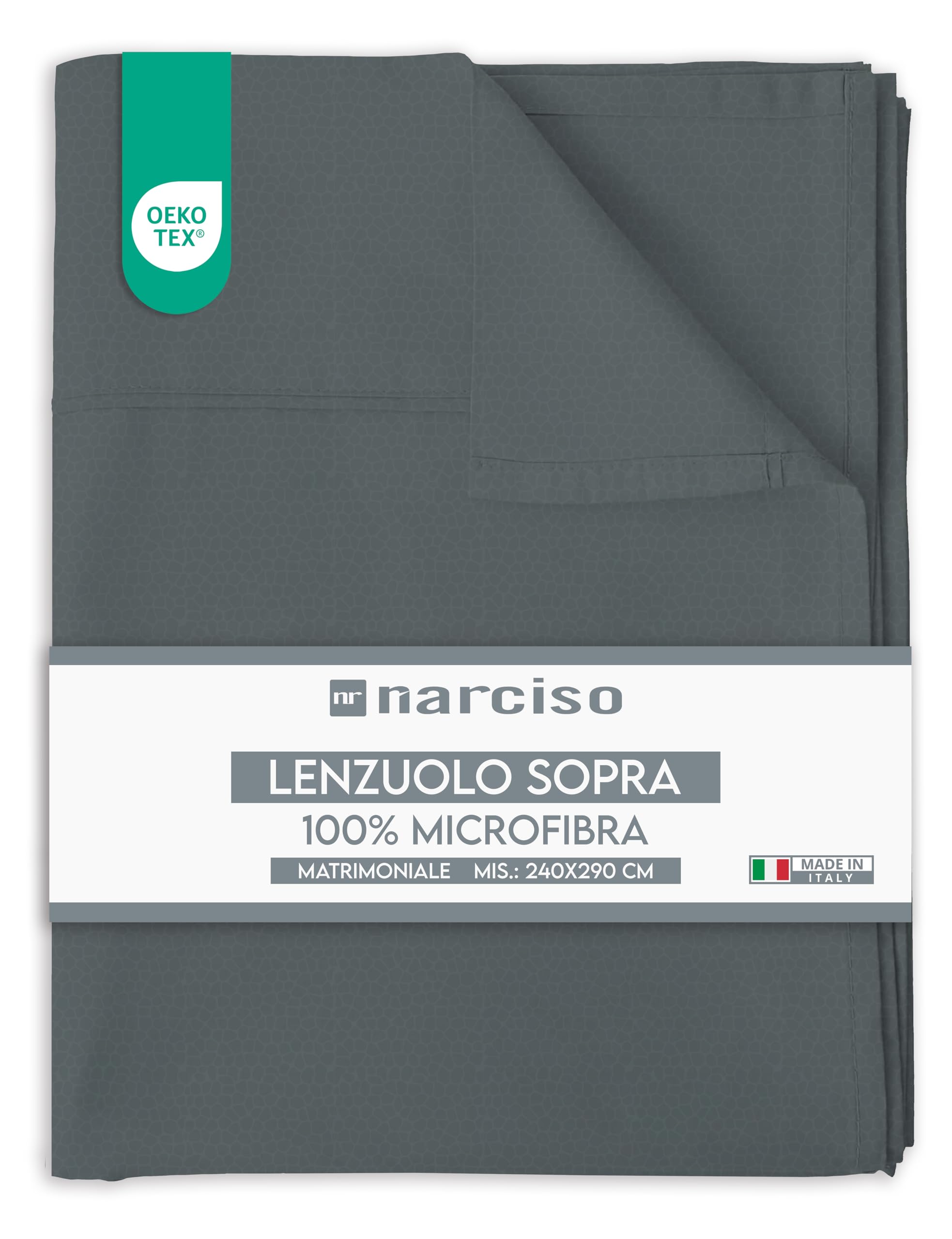 Lenzuolo Sopra in Microfibra Tinta Unita Embossed, Traspirante, MADE IN ITALY