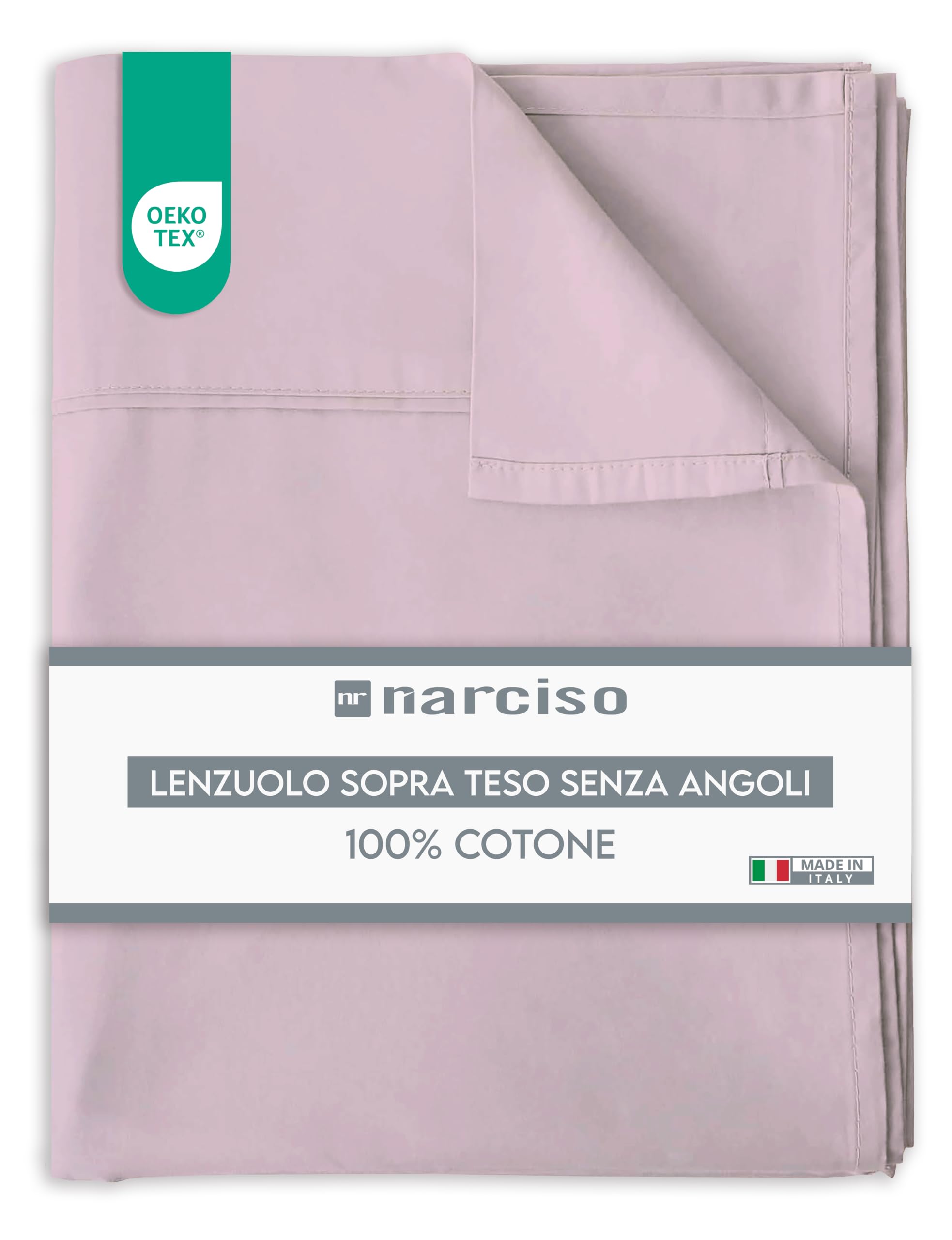 Lenzuolo Sopra 100% Cotone, Anallergico e Traspirante Abbinabile alle Nostre Federe e Lenzuolo con Angoli in Cotone, Made in Italy