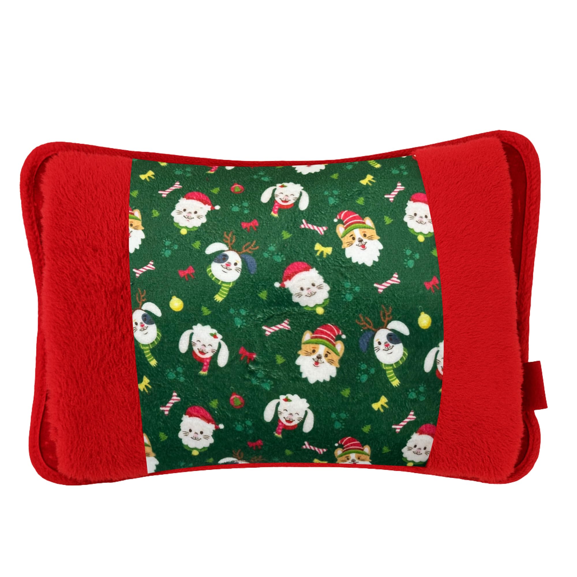 NARCISO Borsa Acqua Calda Elettrica per Ciclo, Mani, Schiena, Riscaldante, Scaldino Elettrico da Letto Scaldaletto Portatile, Boule Acqua Calda Elettrica, Sicura, Riscalda Velocemente (Doggy Xmas)
