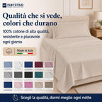 Lenzuolo Sopra 100% Cotone, Anallergico e Traspirante Abbinabile alle Nostre Federe e Lenzuolo con Angoli in Cotone, Made in Italy