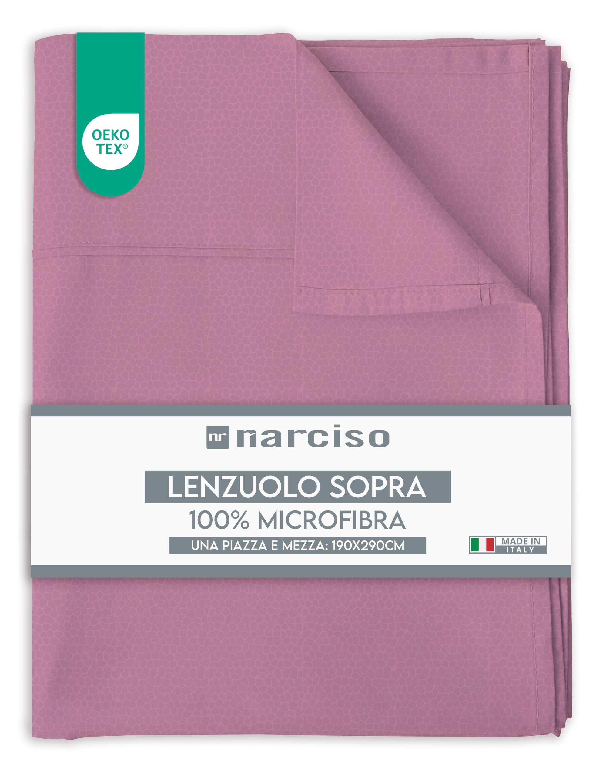 Lenzuolo Sopra in Microfibra Tinta Unita Embossed, Traspirante ed Anallergico, Made in Italy - 3 TAGLIE