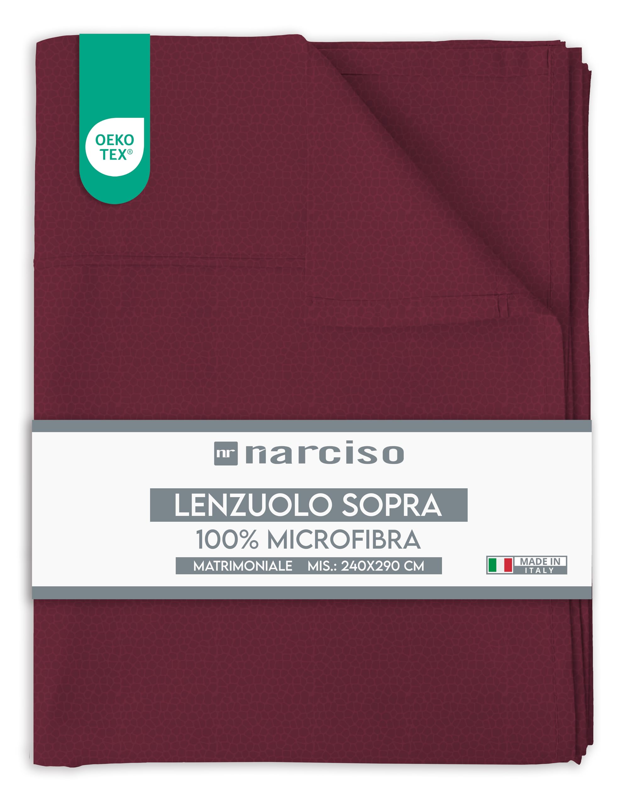 Lenzuolo Sopra in Microfibra Tinta Unita Embossed, Traspirante ed Anallergico, Made in Italy - 3 TAGLIE