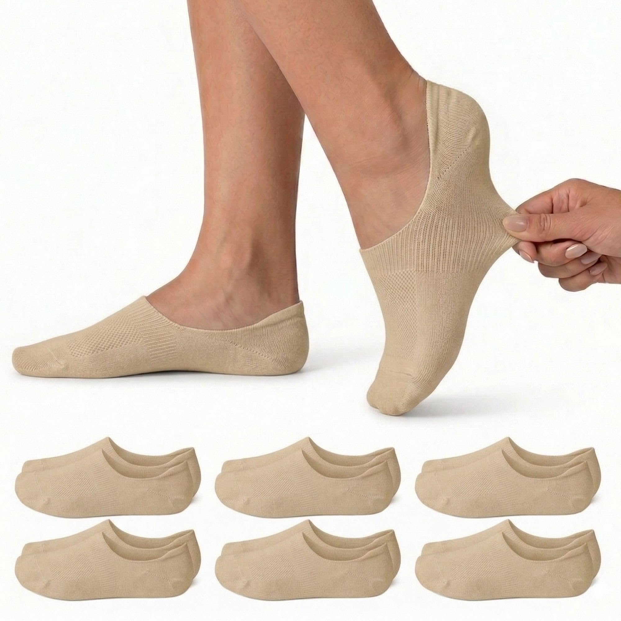 Calzini Fantasmini Unisex, Invisibili, in Cotone Traspirante, Salvapiede per Mocassini e Scarpe Basse