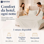Lenzuolo Sopra 100% Cotone, Anallergico e Traspirante Abbinabile alle Nostre Federe e Lenzuolo con Angoli in Cotone, Made in Italy