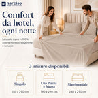 Lenzuolo Sopra 100% Cotone, Anallergico e Traspirante Abbinabile alle Nostre Federe e Lenzuolo con Angoli in Cotone, Made in Italy