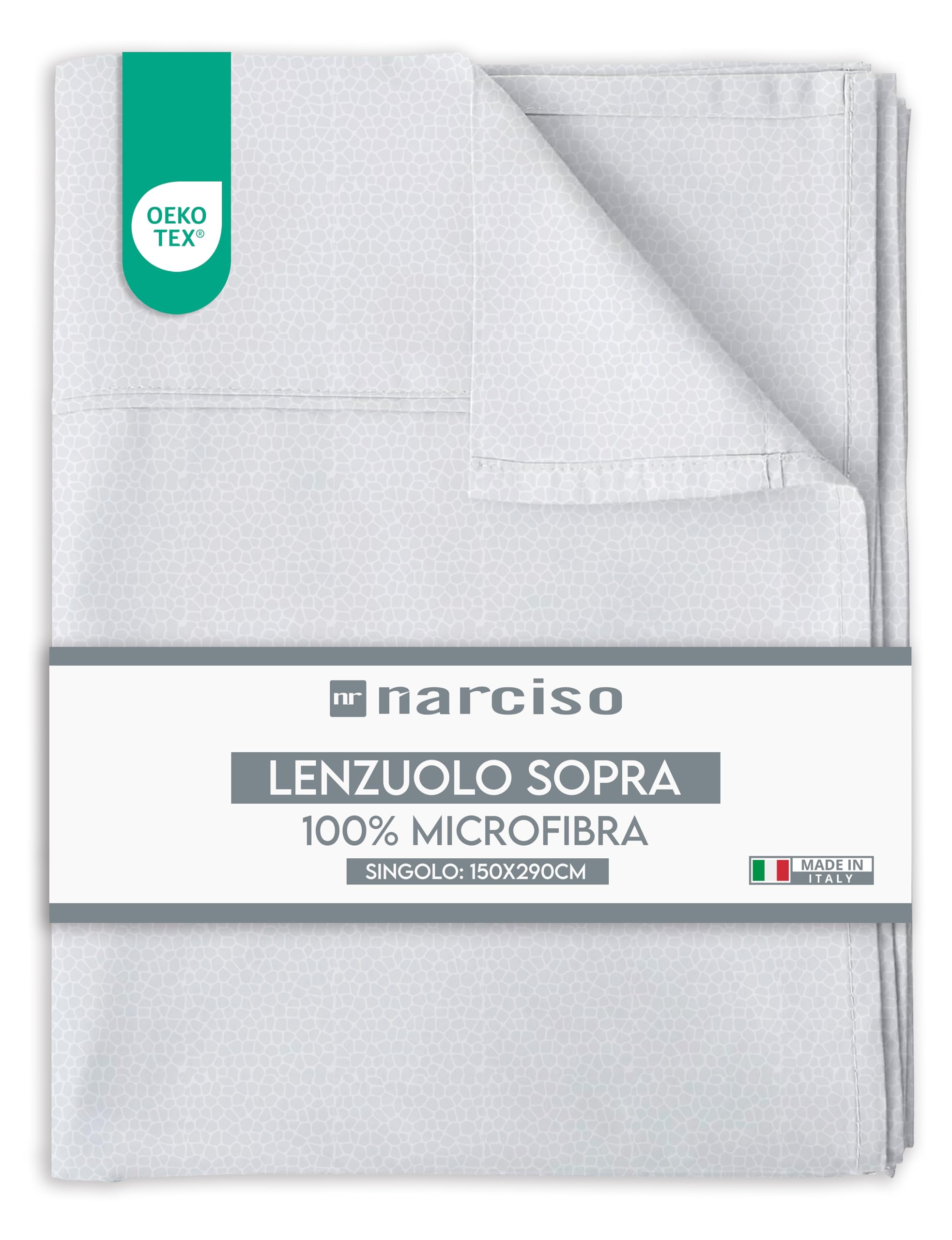 Lenzuolo Sopra in Microfibra Tinta Unita Embossed, Traspirante, MADE IN ITALY
