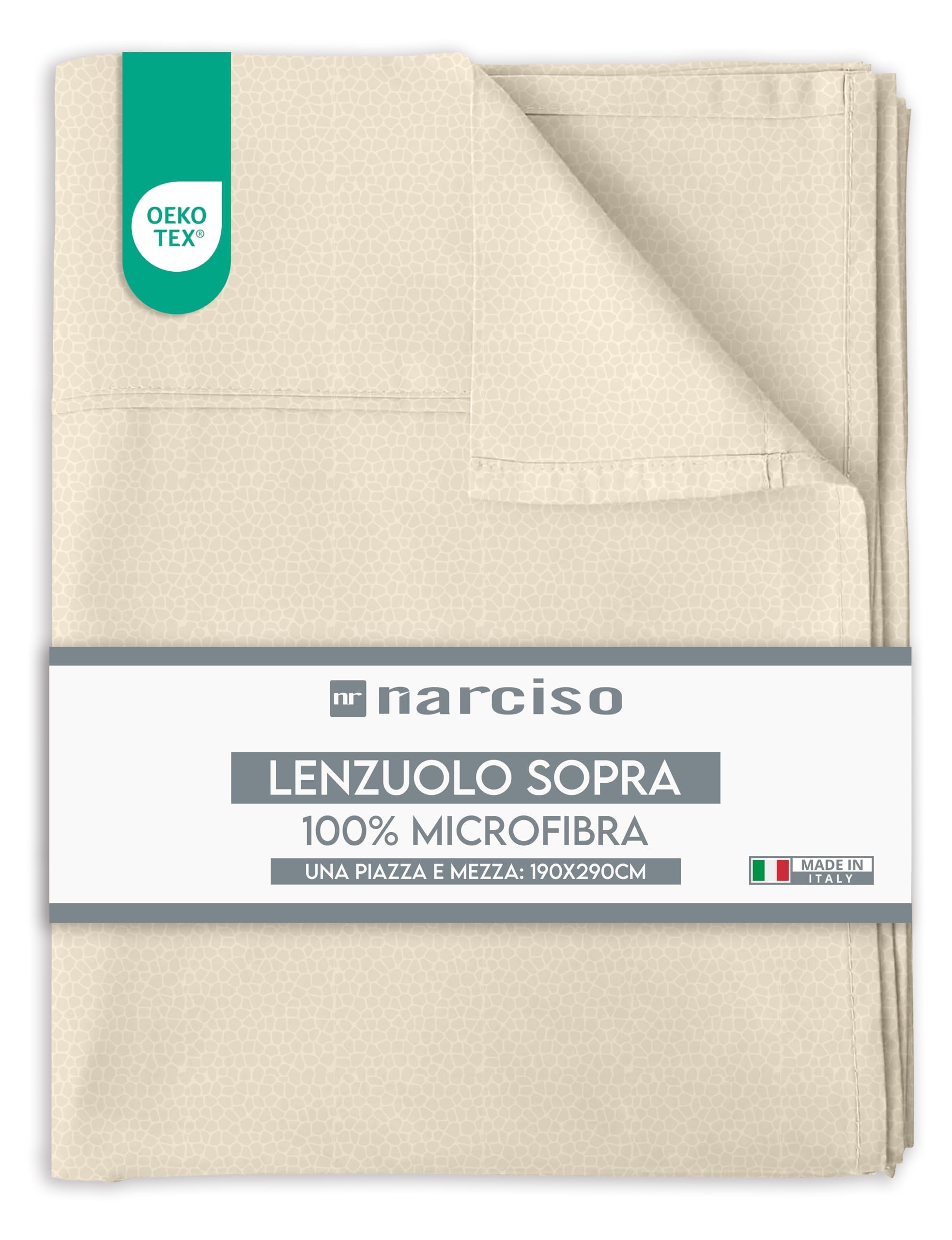 Lenzuolo Sopra in Microfibra Tinta Unita Embossed, Traspirante ed Anallergico, Made in Italy - 3 TAGLIE