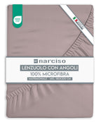 Lenzuolo con Angoli in Microfibra Tinta Unita Embossed, Lenzuola Sotto con Angoli Traspirante ed Anallergica, Biancheria da Letto Made in Italy