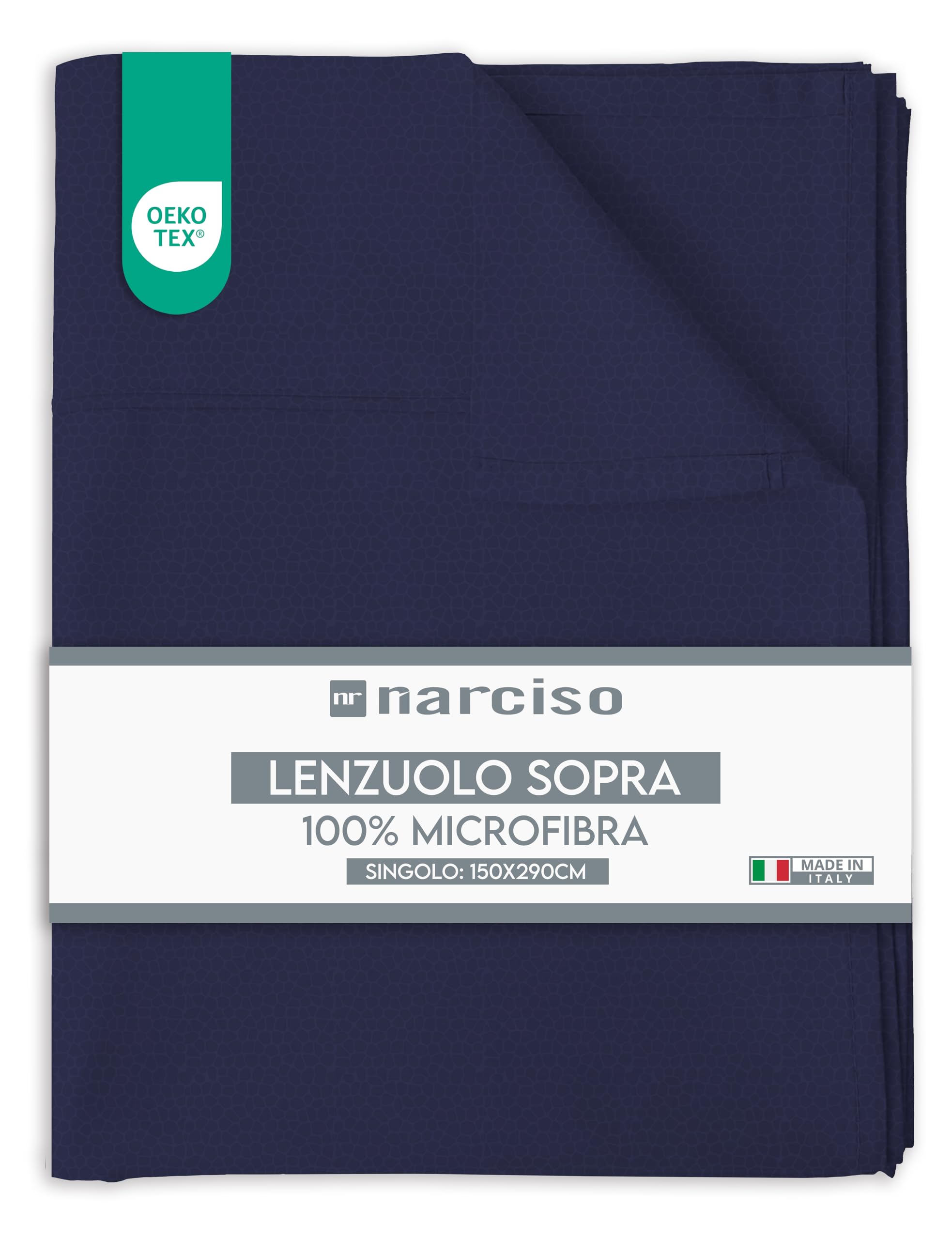 Lenzuolo Sopra in Microfibra Tinta Unita Embossed, Traspirante ed Anallergico, Made in Italy - 3 TAGLIE