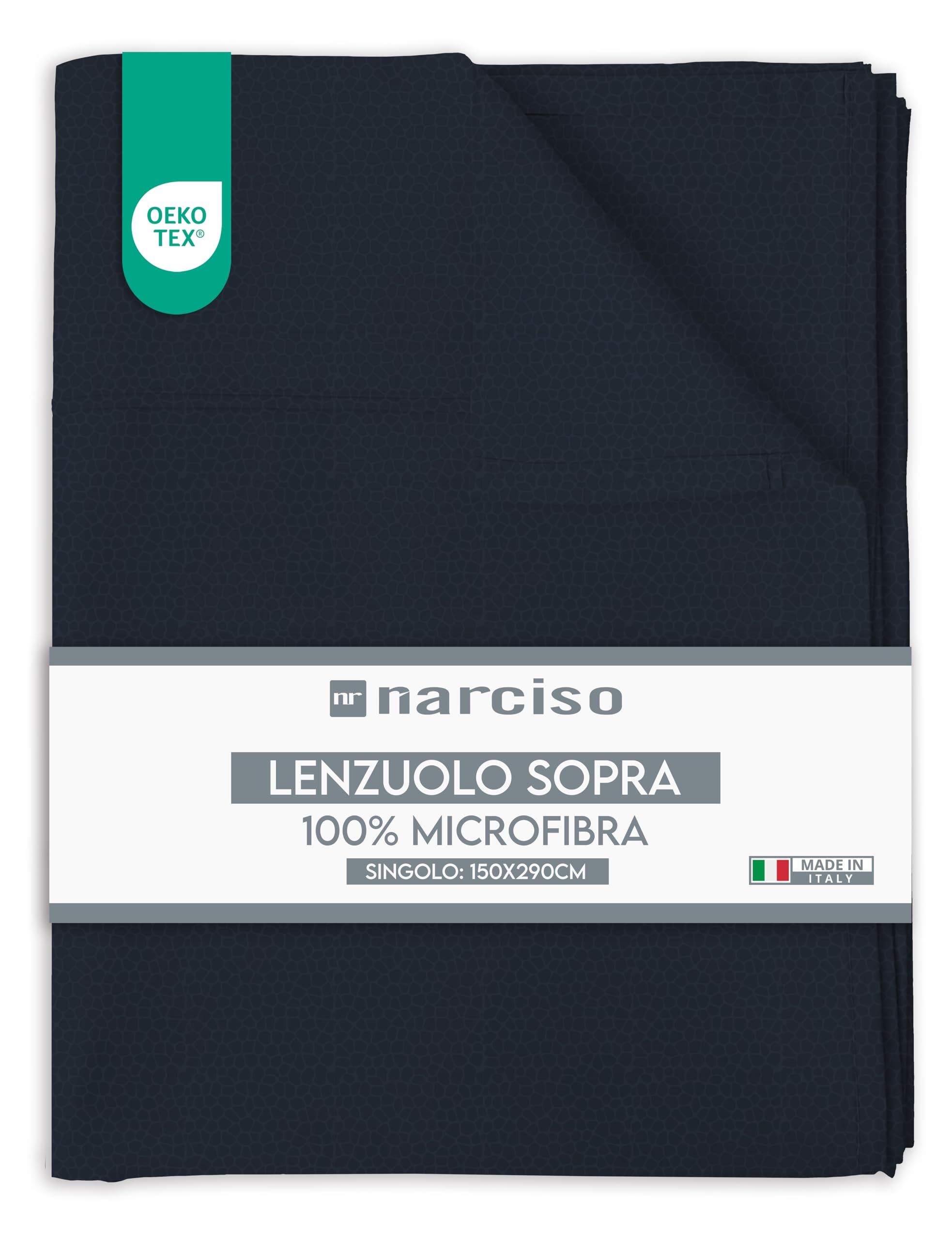 Lenzuolo Sopra in Microfibra Tinta Unita Embossed, Traspirante ed Anallergico, Made in Italy - 3 TAGLIE
