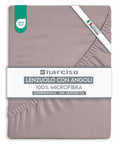 Lenzuolo con Angoli in Microfibra Tinta Unita Embossed, Lenzuola Sotto con Angoli Traspirante ed Anallergica, Biancheria da Letto Made in Italy