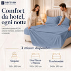 Lenzuolo Sopra 100% Cotone, Anallergico e Traspirante Abbinabile alle Nostre Federe e Lenzuolo con Angoli in Cotone, Made in Italy
