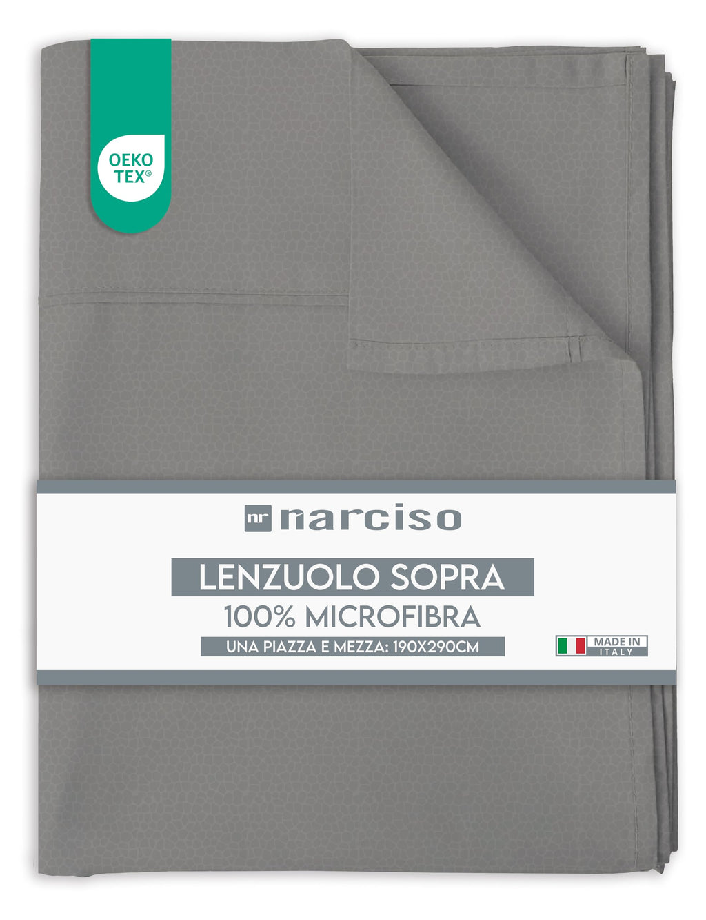 Lenzuolo Sopra in Microfibra Tinta Unita Embossed, Traspirante ed Anallergico, Made in Italy - 3 TAGLIE