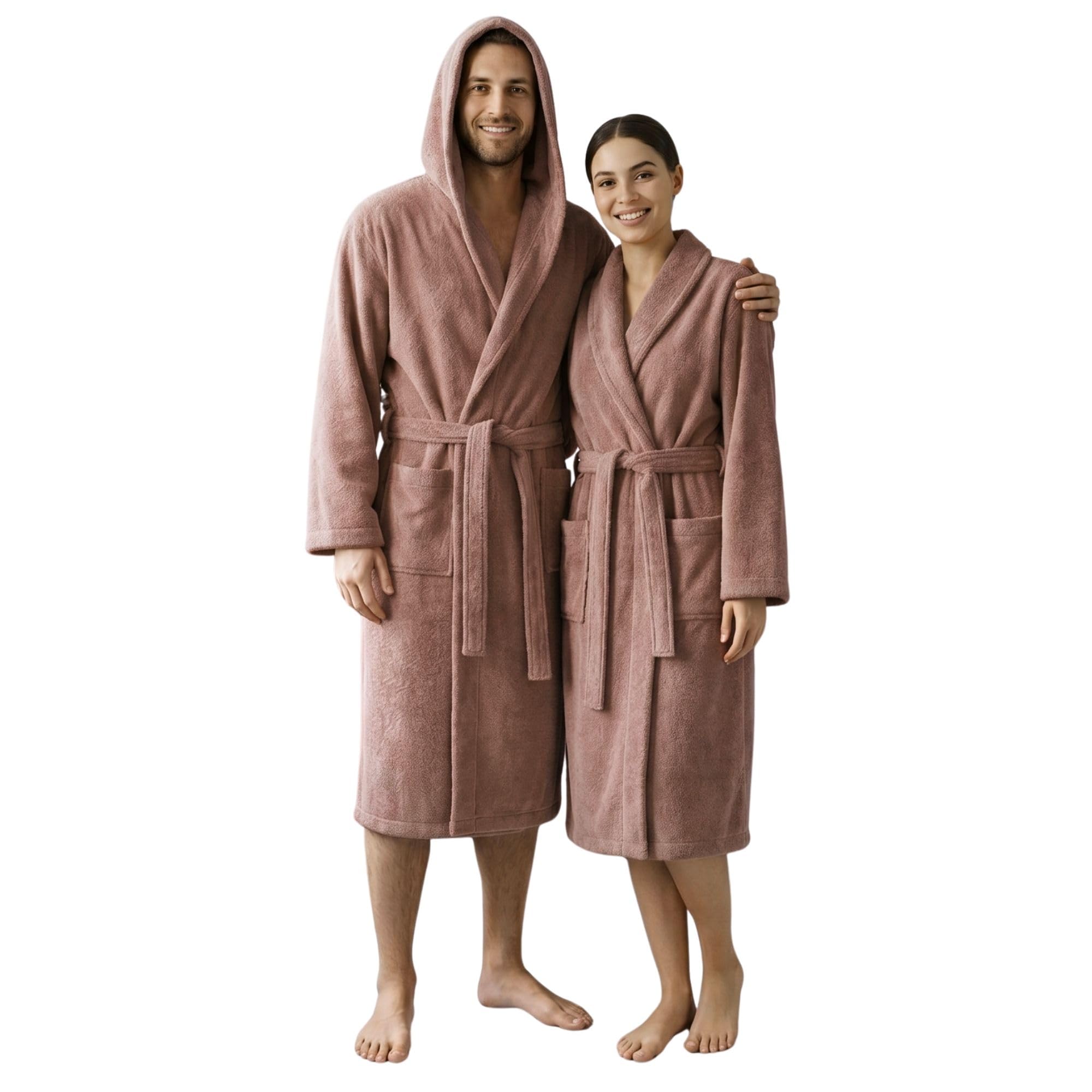 Accappatoio UNISEX con Cappuccio in Spugna Morbida di Cotone, Alto Potere Asciugante
