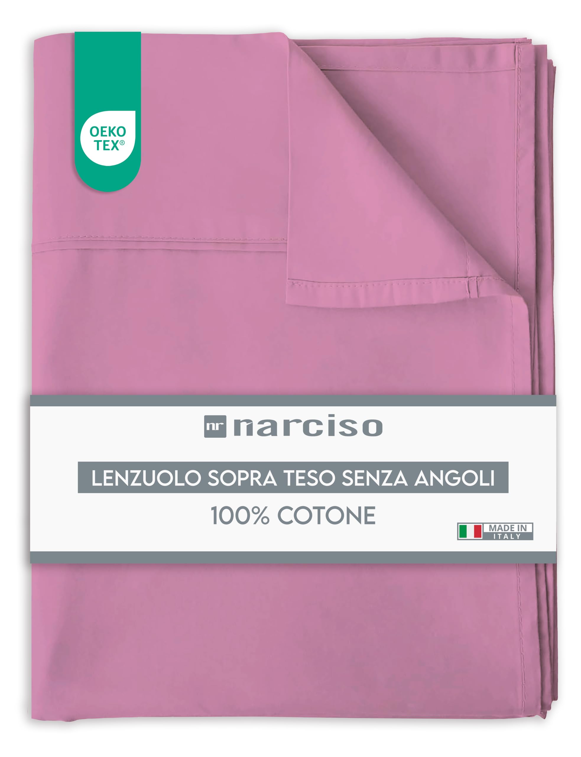 Lenzuolo Sopra 100% Cotone, Anallergico e Traspirante Abbinabile alle Nostre Federe e Lenzuolo con Angoli in Cotone, Made in Italy
