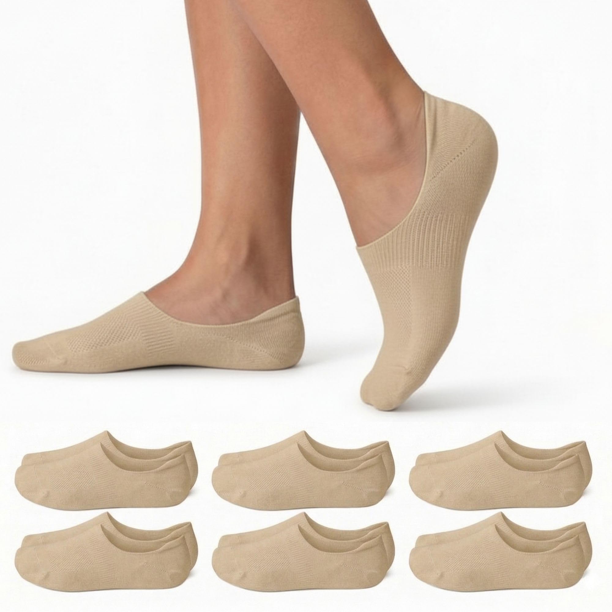 Calzini Fantasmini Unisex, Invisibili, in Cotone Traspirante, Salvapiede per Mocassini e Scarpe Basse