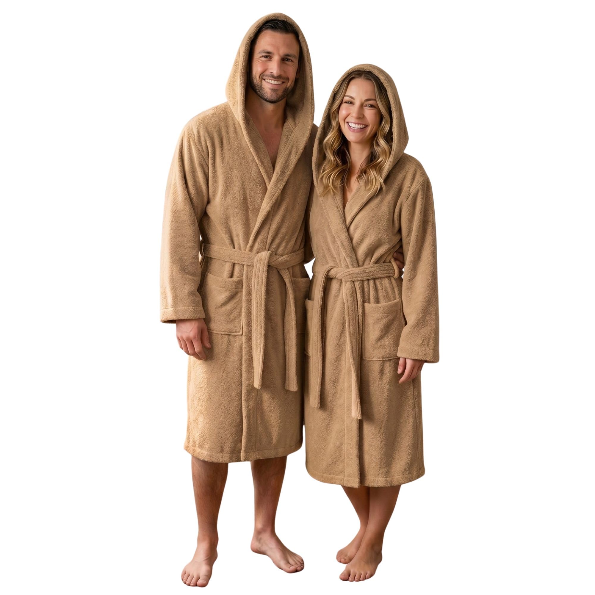 Accappatoio UNISEX con Cappuccio in Spugna Morbida di Cotone, Alto Potere Asciugante