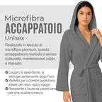 Accappatoio UNISEX Microfibra con Tasche Cappuccio e Cintura, Ideale per Casa, Viaggio, Palestra, Tessuto Morbido e Comodo, da S a XXL