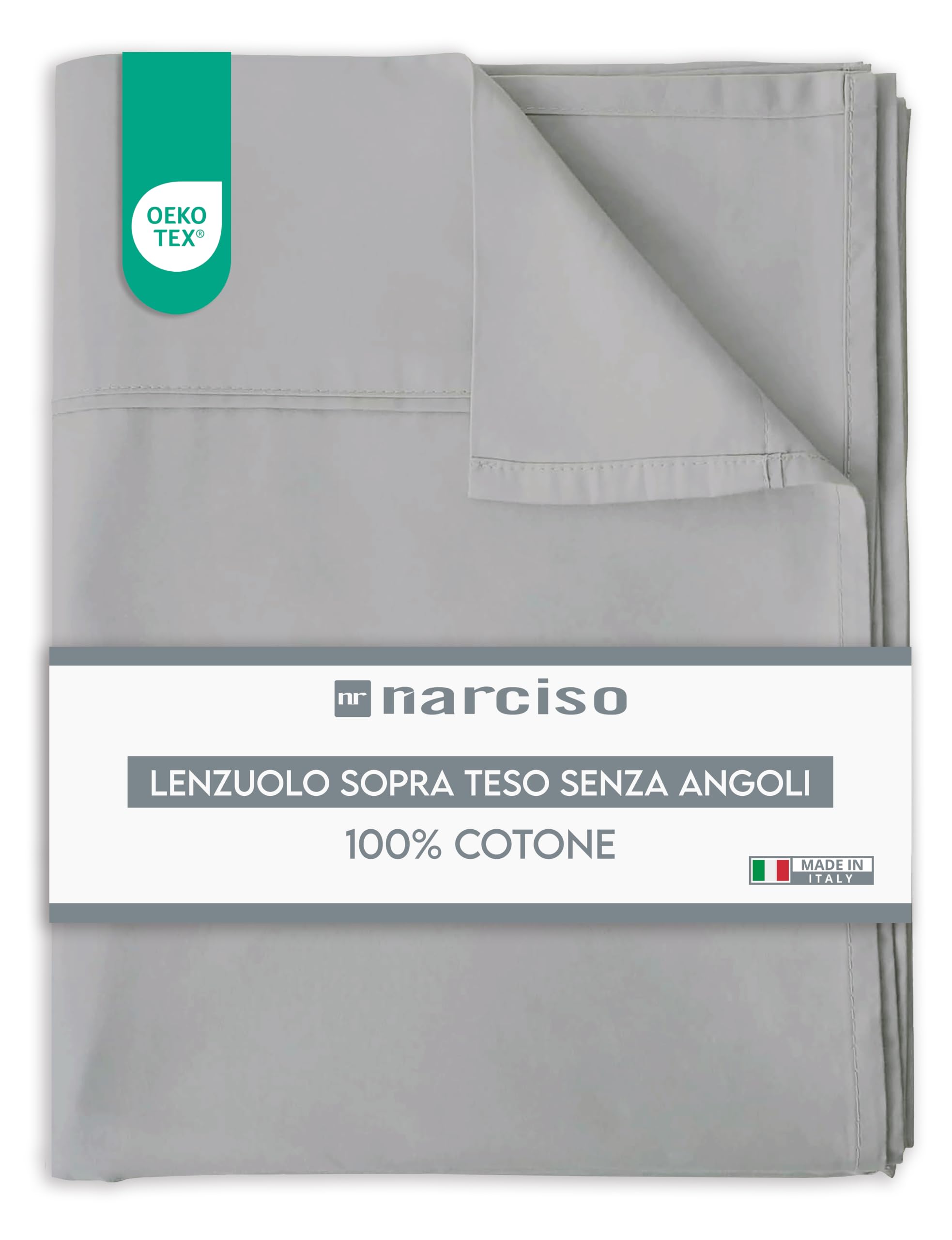 Lenzuolo Sopra 100% Cotone, Anallergico e Traspirante Abbinabile alle Nostre Federe e Lenzuolo con Angoli in Cotone, Made in Italy