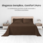 Lenzuola Letto Cotone Made in Italy, Completo Letto - Diversi colori - 3 TAGLIE