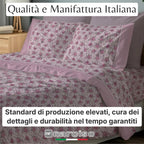 NARCISO Lenzuola di Flanella Made in Italy, Completo Lenzuola di Flanella in Cotone
