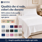 Lenzuolo Sopra 100% Cotone, Anallergico e Traspirante Abbinabile alle Nostre Federe e Lenzuolo con Angoli in Cotone, Made in Italy