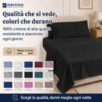 Lenzuolo Sopra 100% Cotone, Anallergico e Traspirante Abbinabile alle Nostre Federe e Lenzuolo con Angoli in Cotone, Made in Italy
