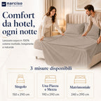 Lenzuolo Sopra 100% Cotone, Anallergico e Traspirante Abbinabile alle Nostre Federe e Lenzuolo con Angoli in Cotone, Made in Italy