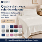 Lenzuolo Sopra 100% Cotone, Anallergico e Traspirante Abbinabile alle Nostre Federe e Lenzuolo con Angoli in Cotone, Made in Italy