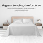 Lenzuola Letto Cotone Made in Italy, Completo Letto - Diversi colori - 3 TAGLIE