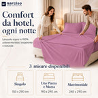 Lenzuolo Sopra 100% Cotone, Anallergico e Traspirante Abbinabile alle Nostre Federe e Lenzuolo con Angoli in Cotone, Made in Italy