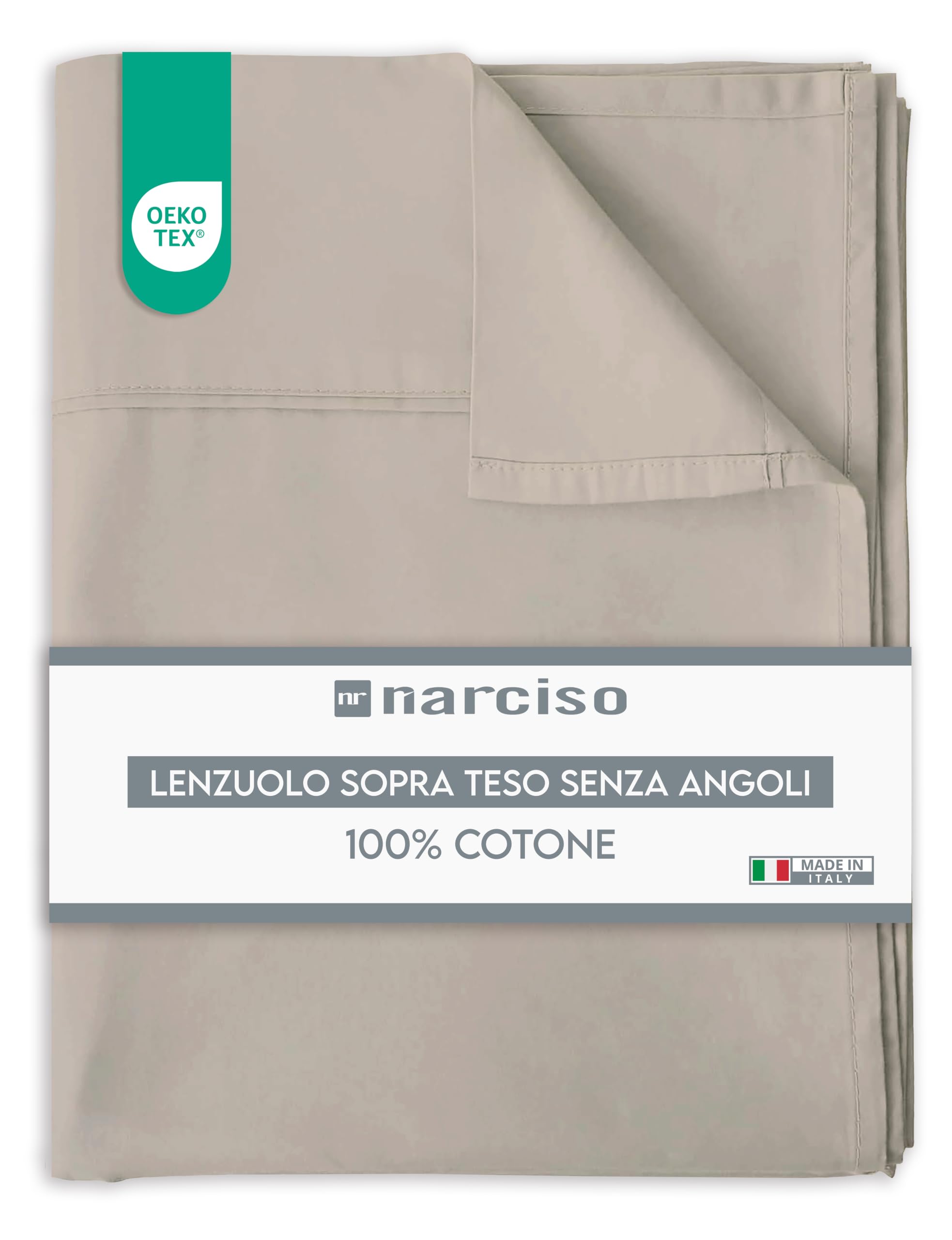 Lenzuolo Sopra 100% Cotone, Anallergico e Traspirante Abbinabile alle Nostre Federe e Lenzuolo con Angoli in Cotone, Made in Italy