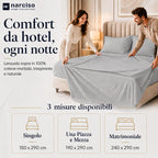 Lenzuolo Sopra 100% Cotone, Anallergico e Traspirante Abbinabile alle Nostre Federe e Lenzuolo con Angoli in Cotone, Made in Italy